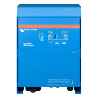 Inversor Cargador de Onda Pura / Entrada 48 Vcc / Salida 8000 W 230 Vca 60 Hz / Conmutación 20 ms / PowerAssist Híbrida / Dos Entradas CA / 10 kVA