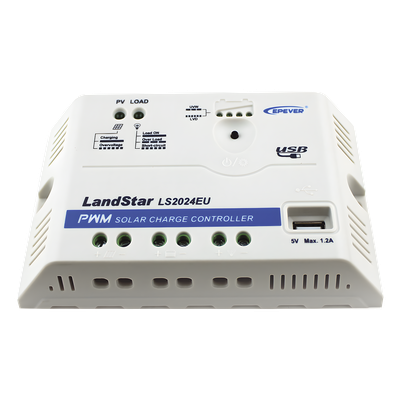 Controlador de Carga Solar PWM / 12/24 V Auto / 20 A / USB 5V 1.2A / 120.3x67x21.8 mm (4.7x2.6x0.9 in)