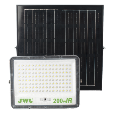 Reflector LED Solar / 200 W / Luz Blanca Fría 6500 K / Ángulo 120° / IP65 / Batería 3.2 VCD