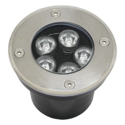 Luminario Empotrar en Piso / IP66 Exterior / Multivoltaje 110-240V~ / 6500K / Ángulo 36° / Aluminio y Vidrio Templado / 12W
